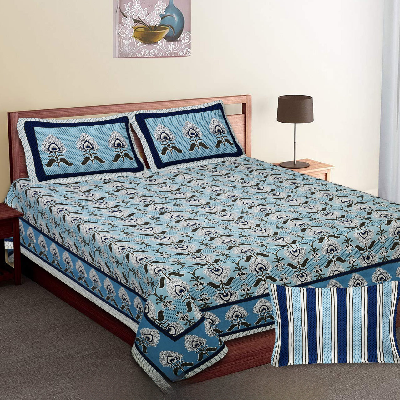 SANSKRITI-King Size Double Bedsheet
