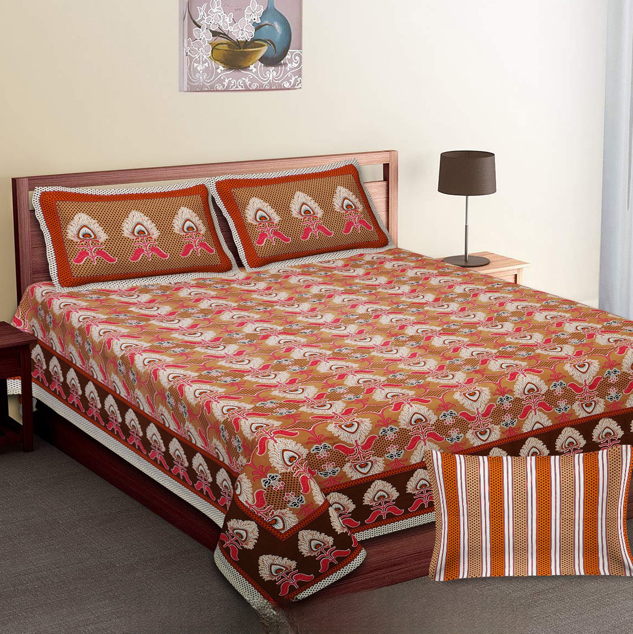 SANSKRITI-King Size Double Bedsheet