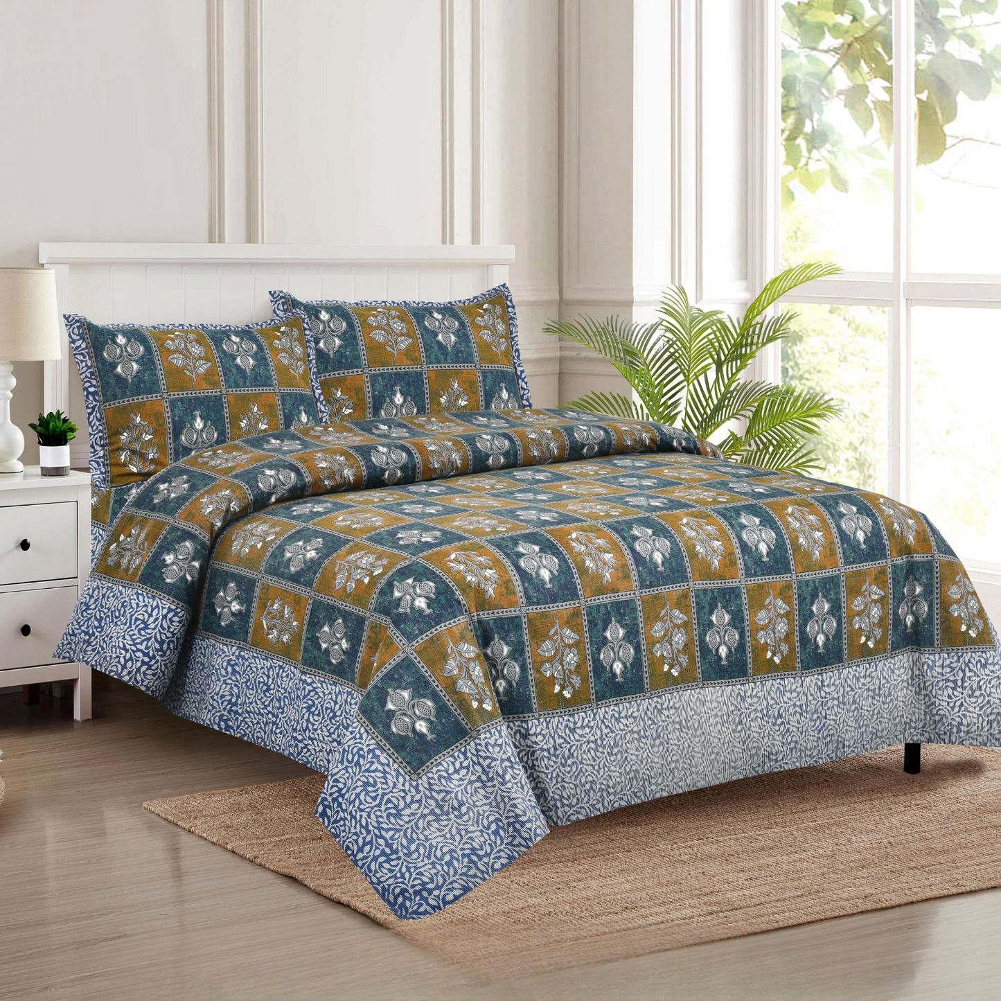 DISCHARGE BEAUTY-King Size Double Bedsheet