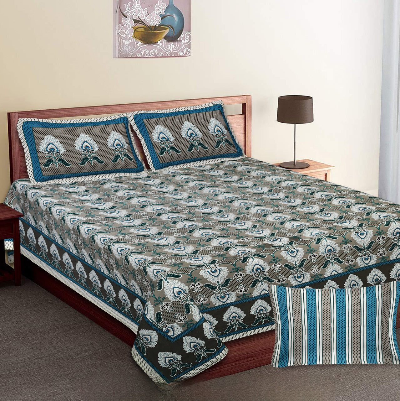 SANSKRITI-King Size Double Bedsheet