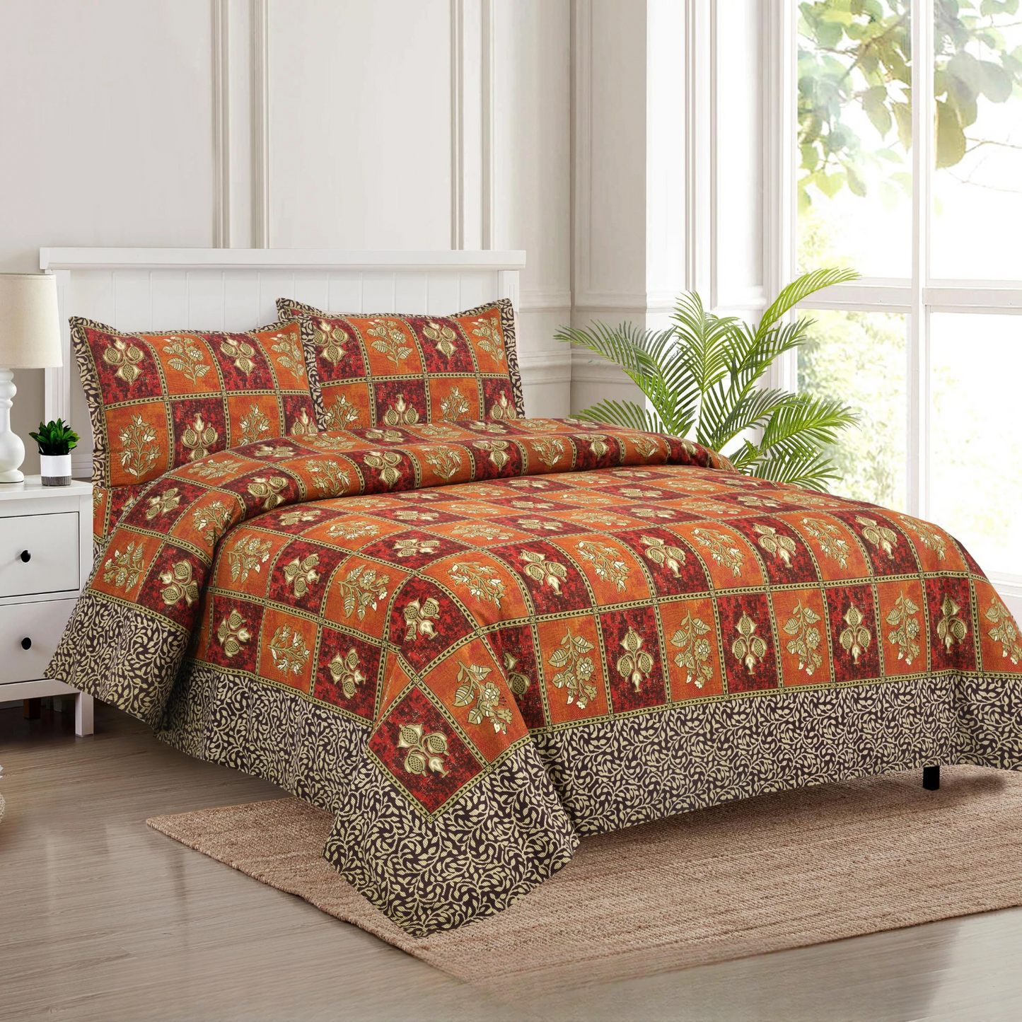 DISCHARGE BEAUTY-King Size Double Bedsheet