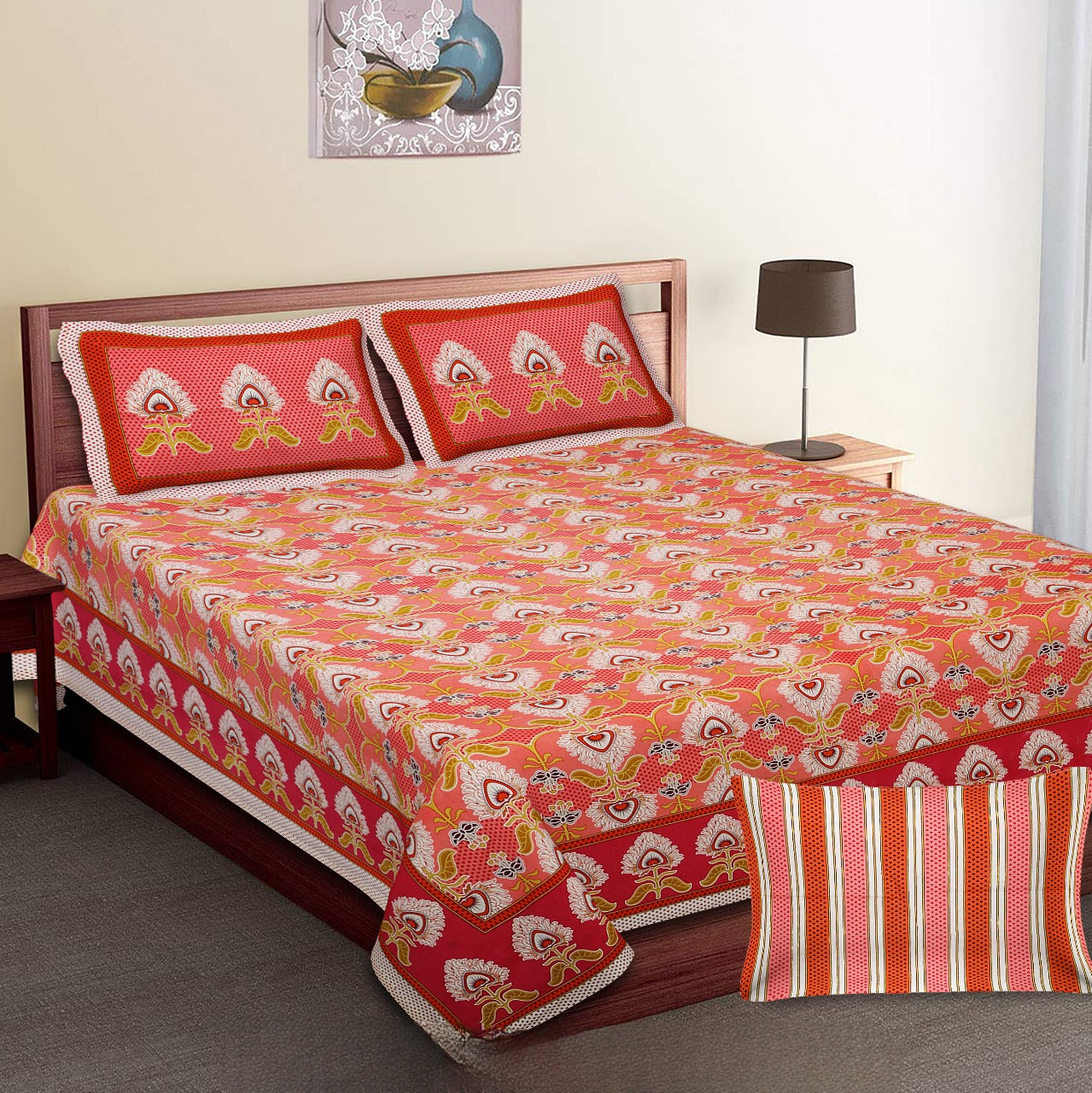 SANSKRITI-King Size Double Bedsheet