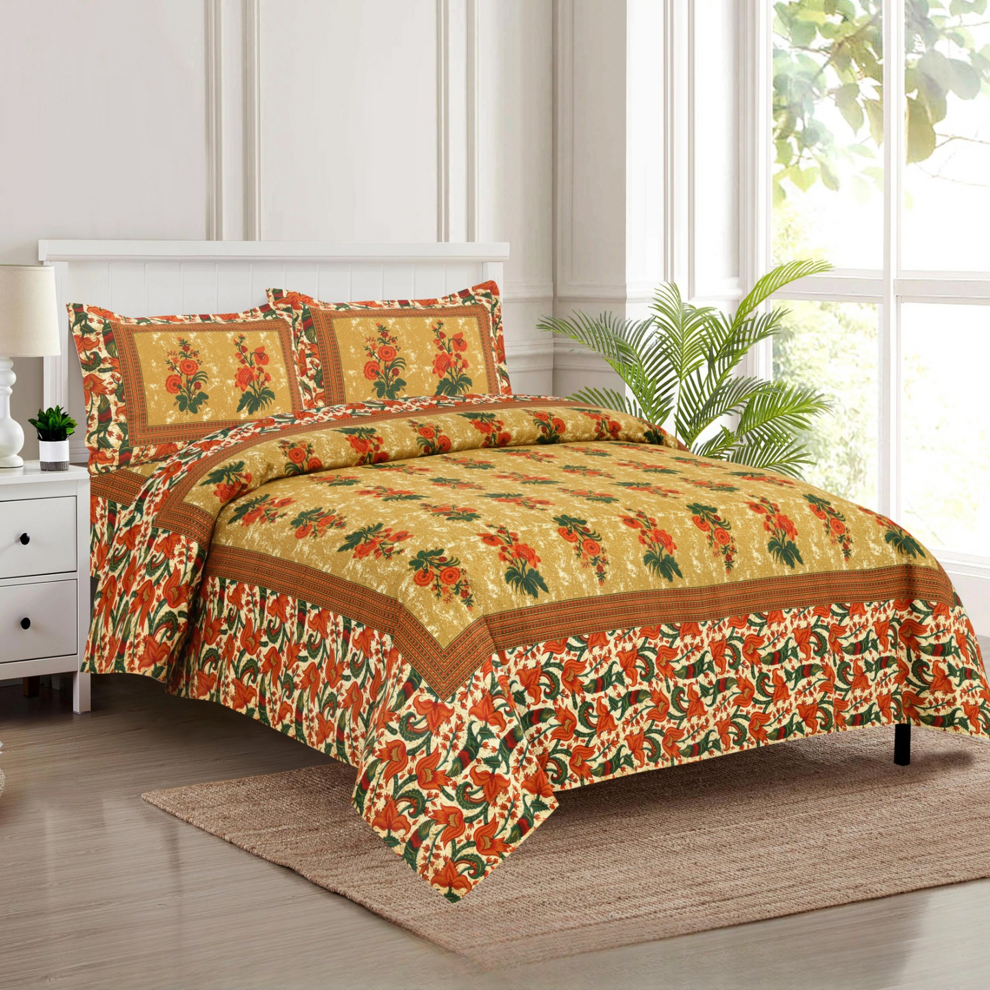 DISCHARGE BEAUTY-King Size Double Bedsheet