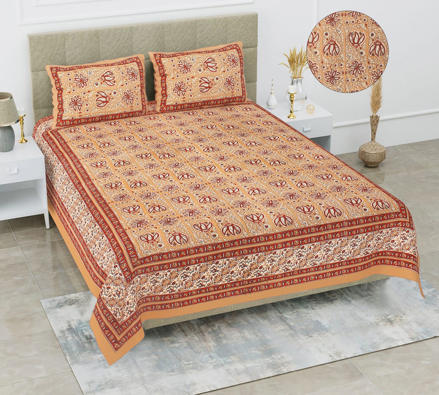 BAGRU PRINT-Double Bedsheet