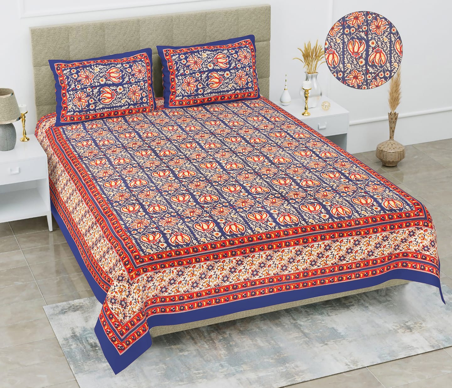 BAGRU PRINT-Double Bedsheet