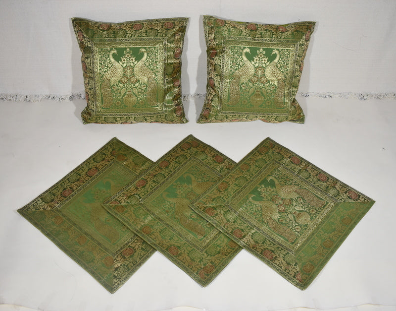 Banarasi Silk Cushion Cover (Set of 5 Pcs)
