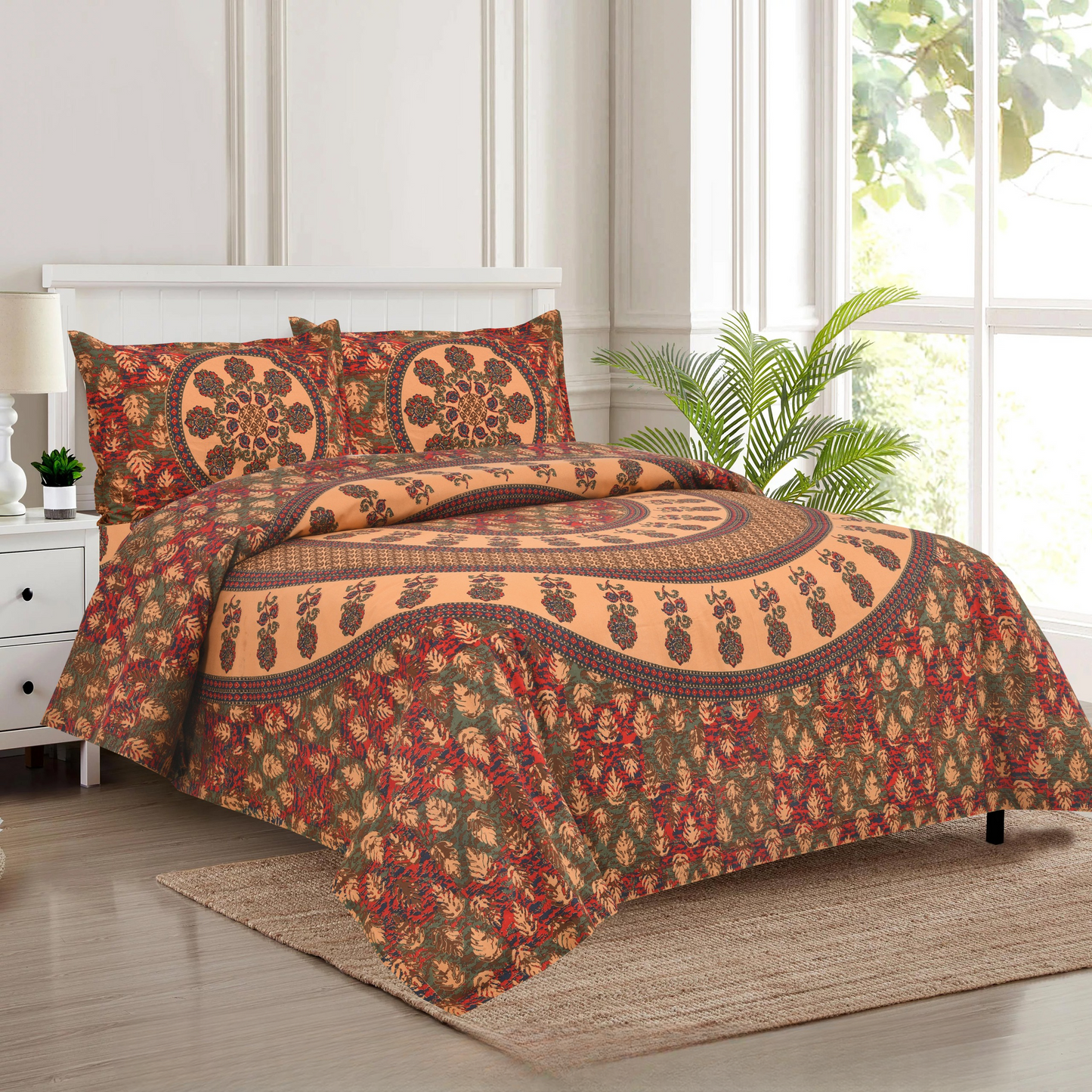 DISCHARGE BEAUTY-King Size Double Bedsheet