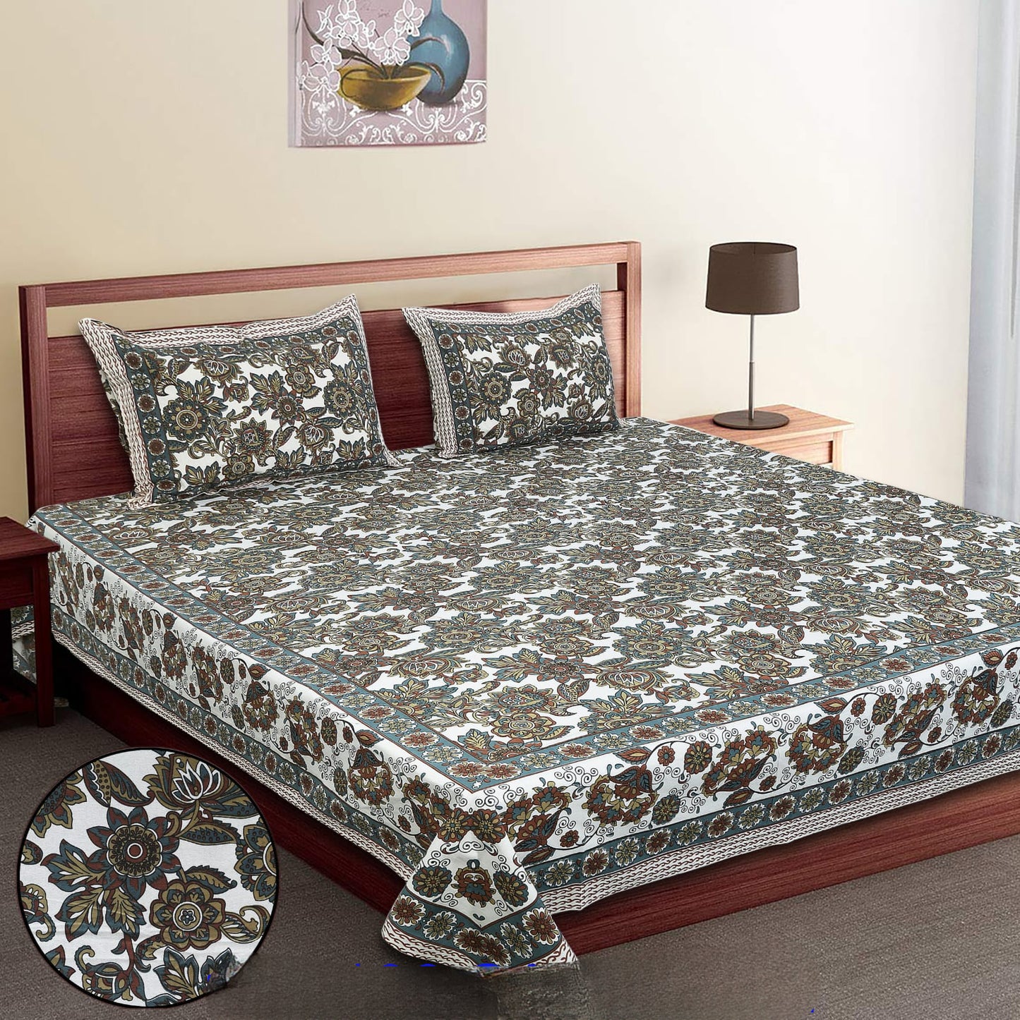SANSKRITI-King Size Double Bedsheet