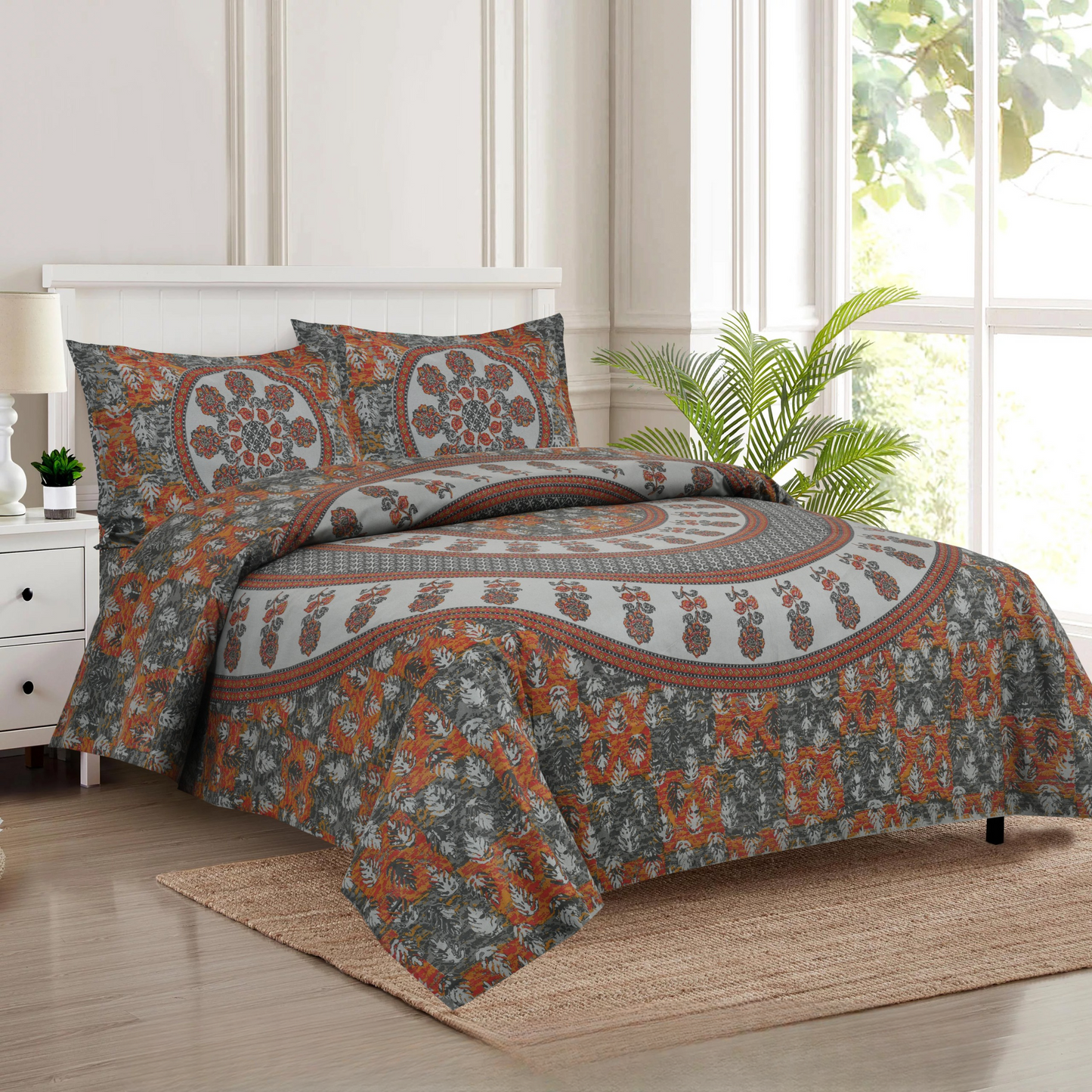 DISCHARGE BEAUTY-King Size Double Bedsheet