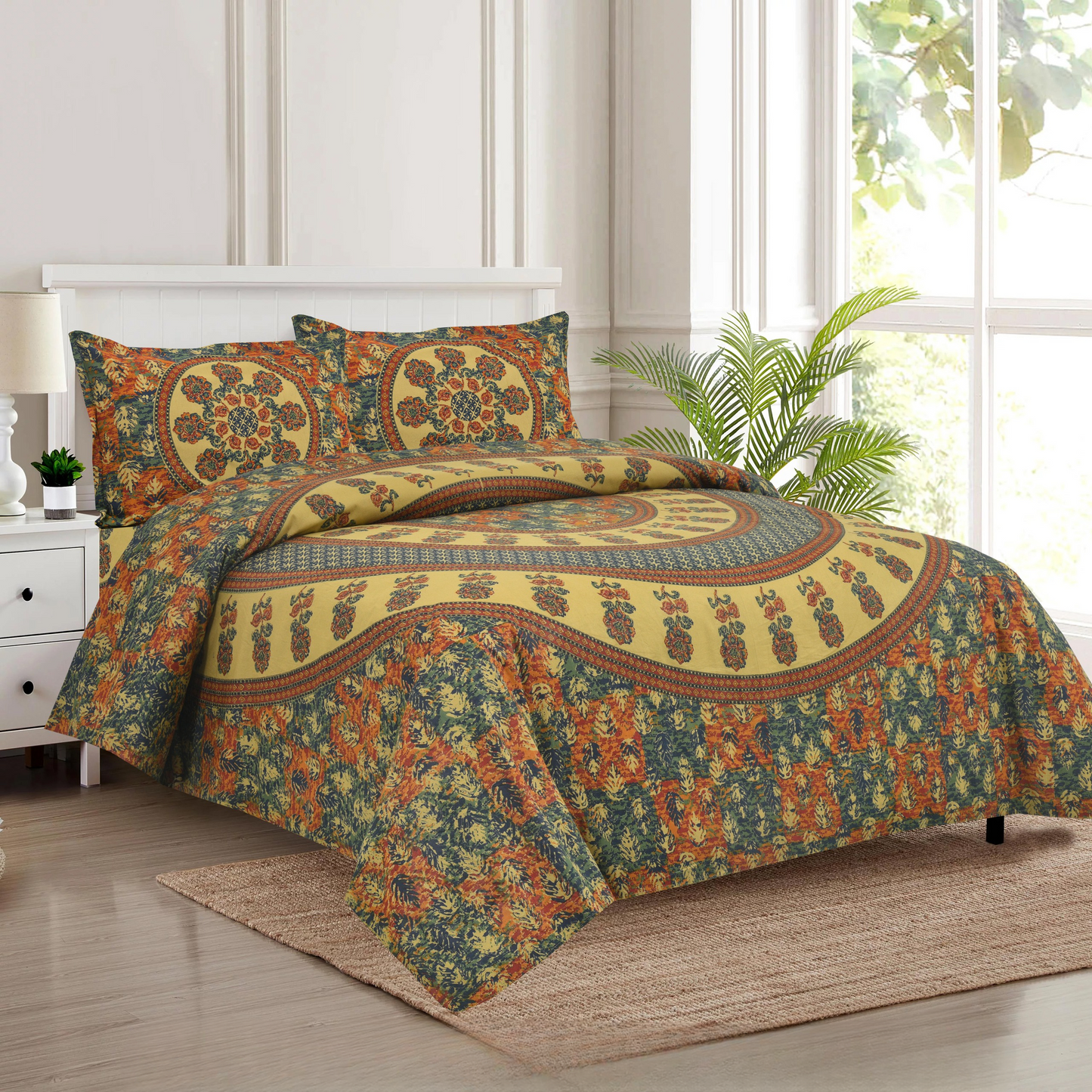 DISCHARGE BEAUTY-King Size Double Bedsheet