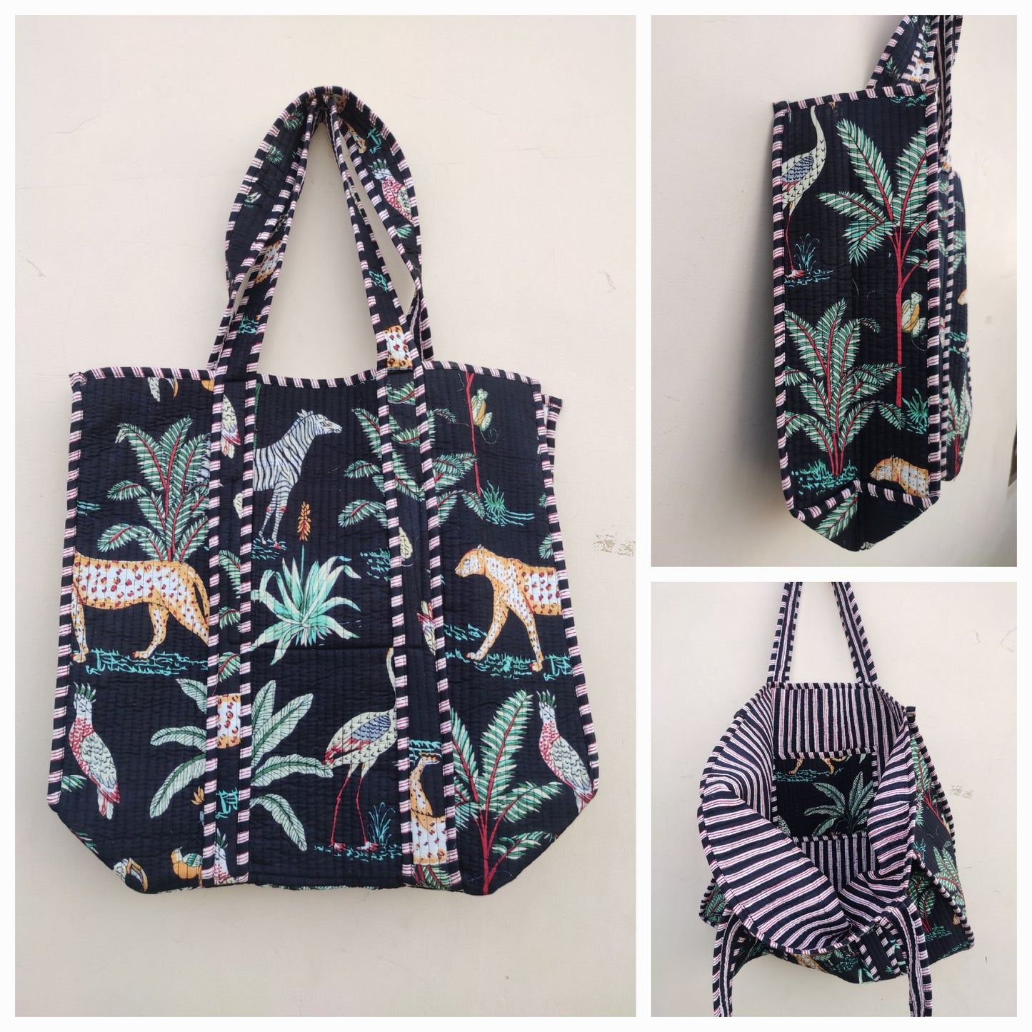 Large Tote Cotton Bag Without Zip