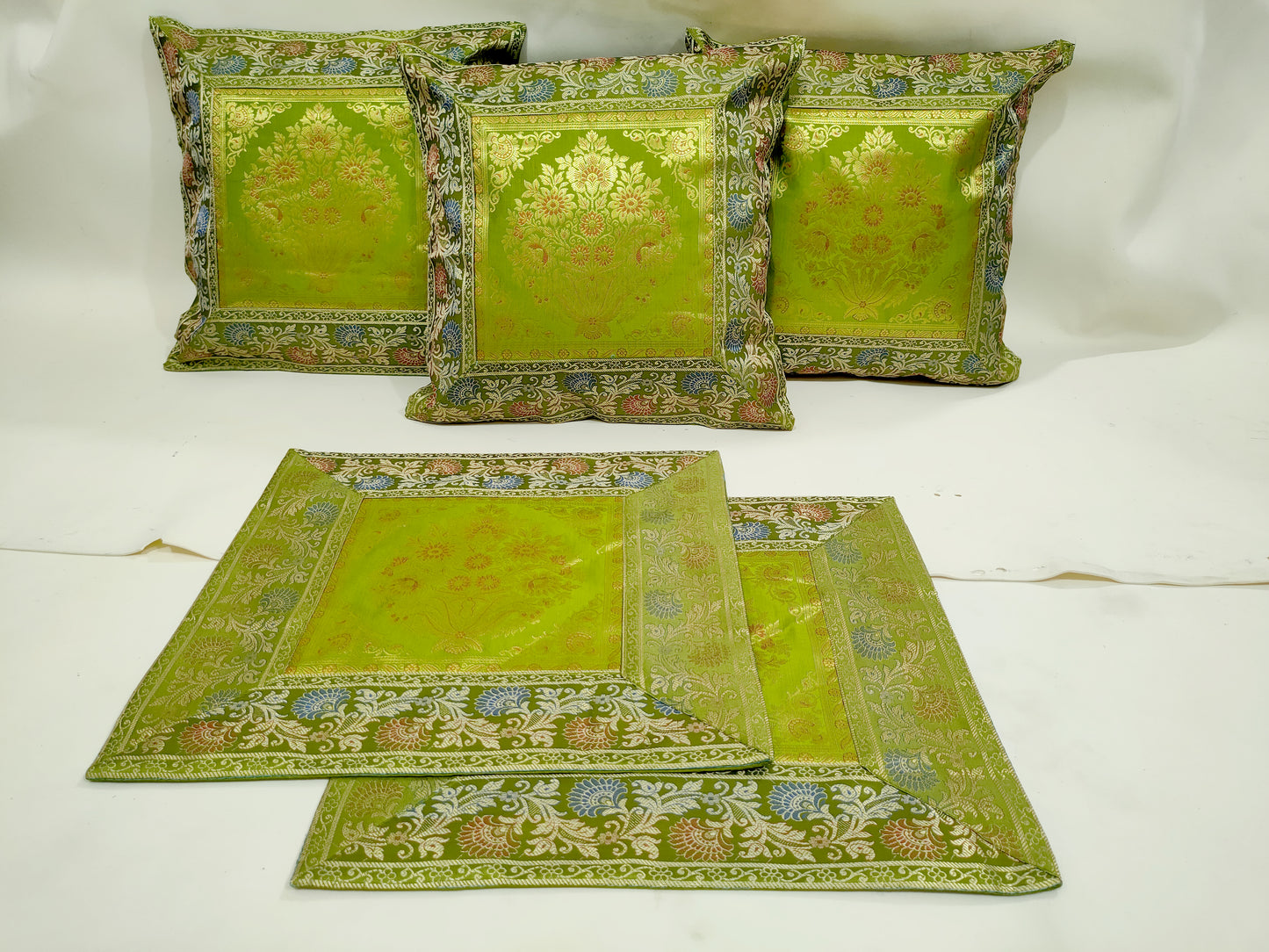 Banarasi Silk Cushion Cover (Set of 5 Pcs)