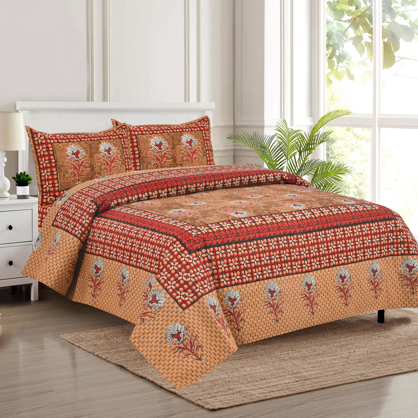 DISCHARGE BEAUTY-King Size Double Bedsheet