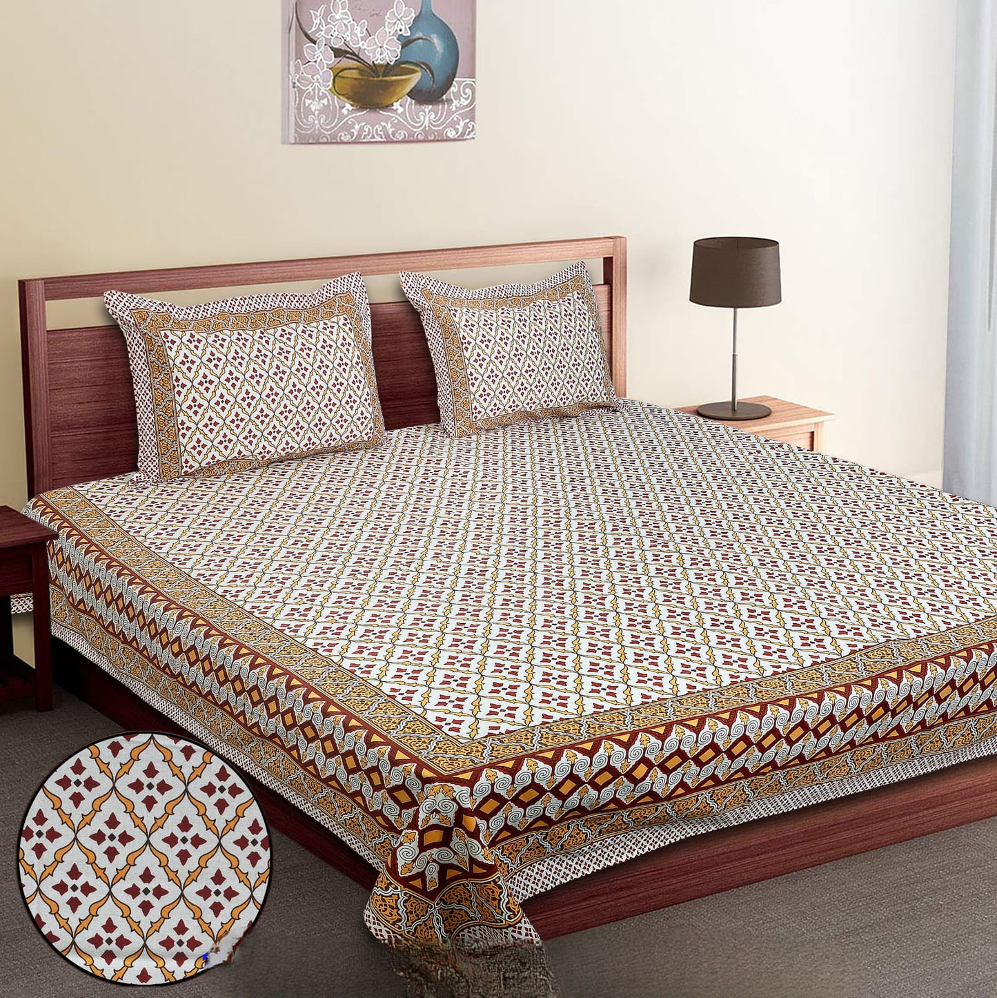 SANSKRITI-King Size Double Bedsheet
