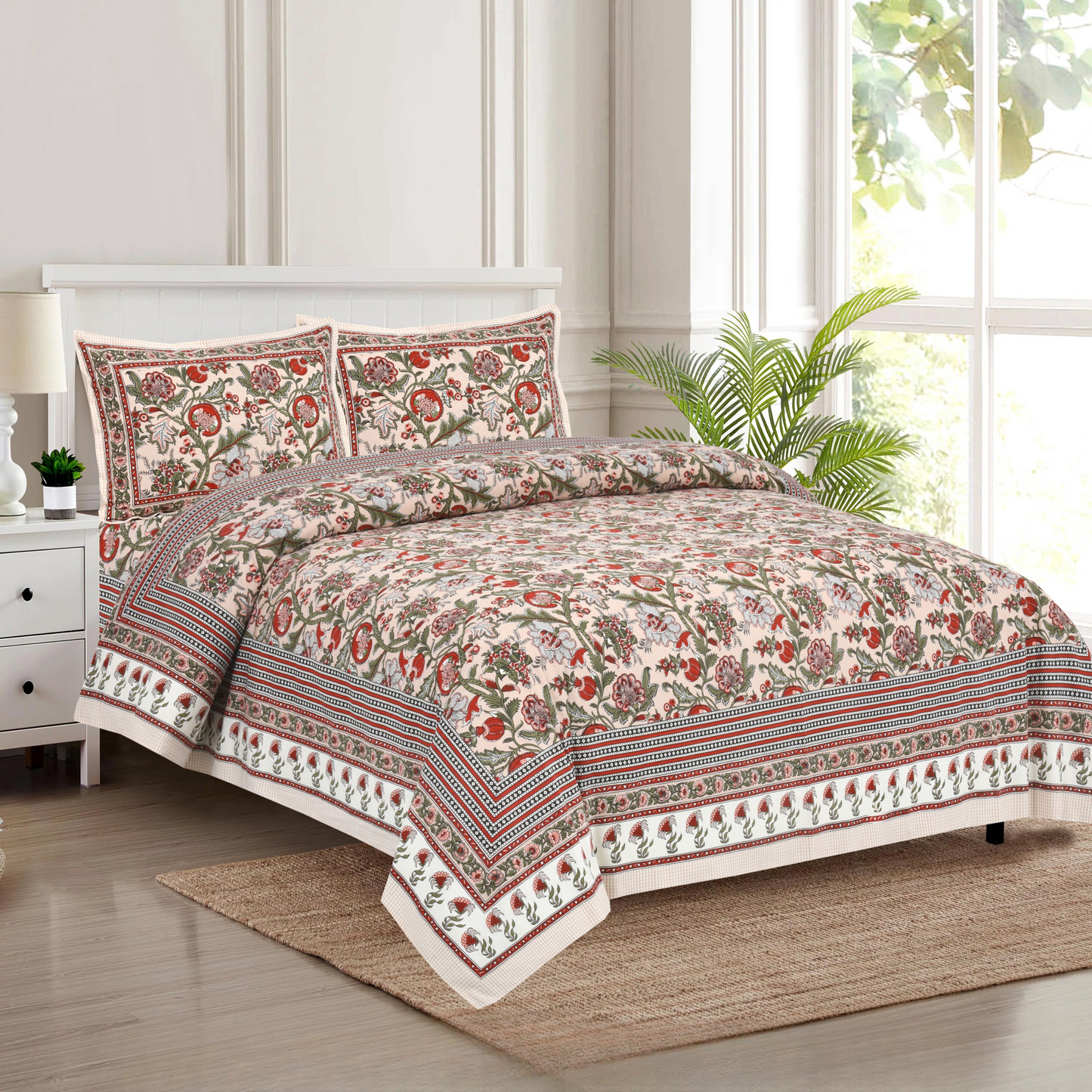 DISCHARGE BEAUTY-King Size Double Bedsheet