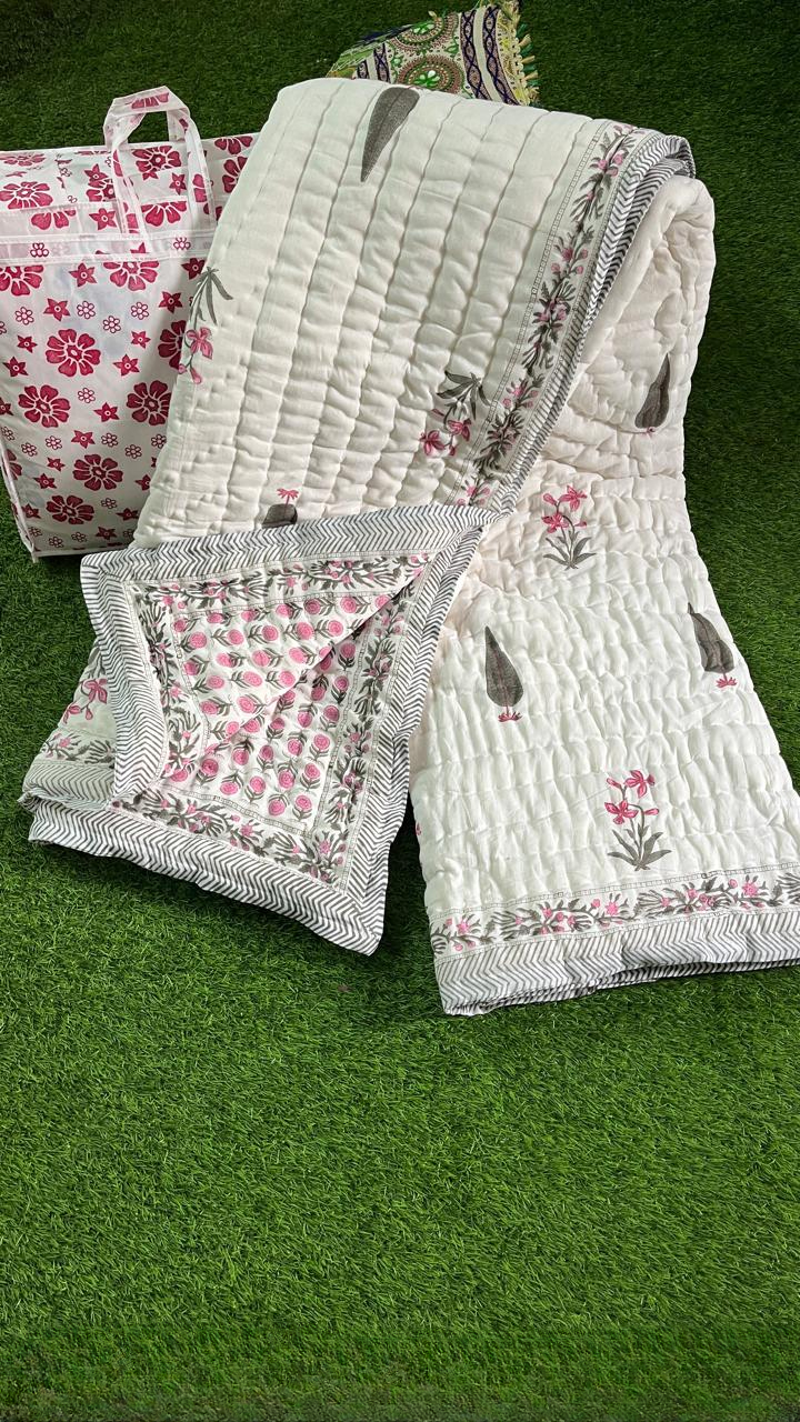 HANDBLOCK-Double Bed Rajai