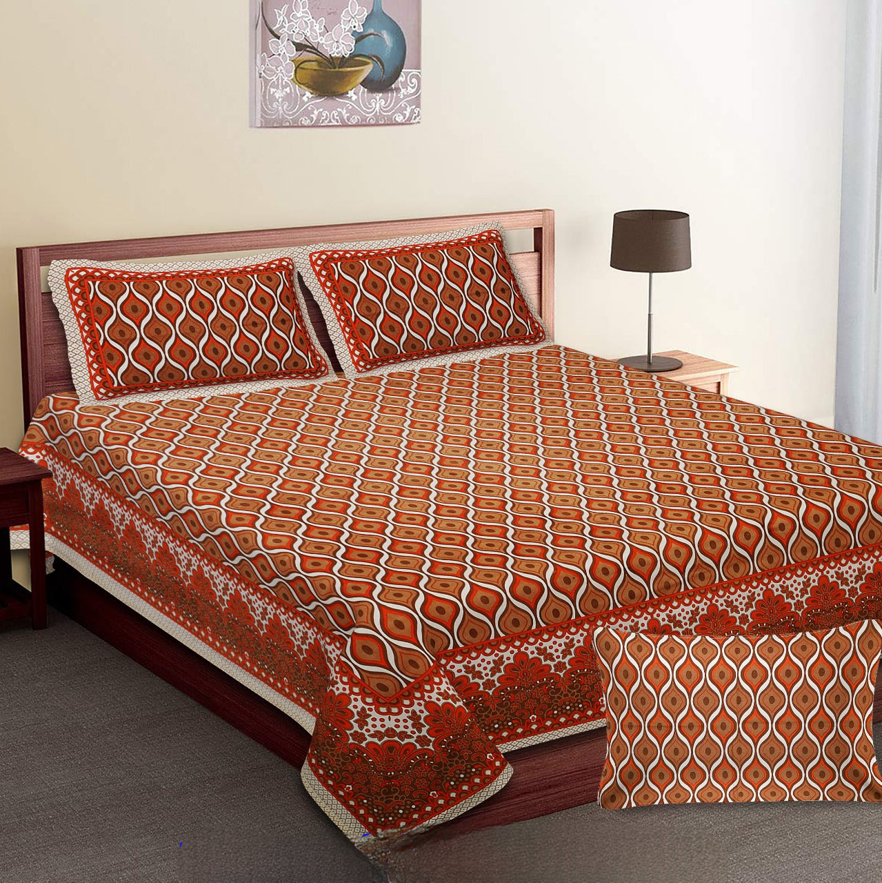 SANSKRITI-King Size Double Bedsheet