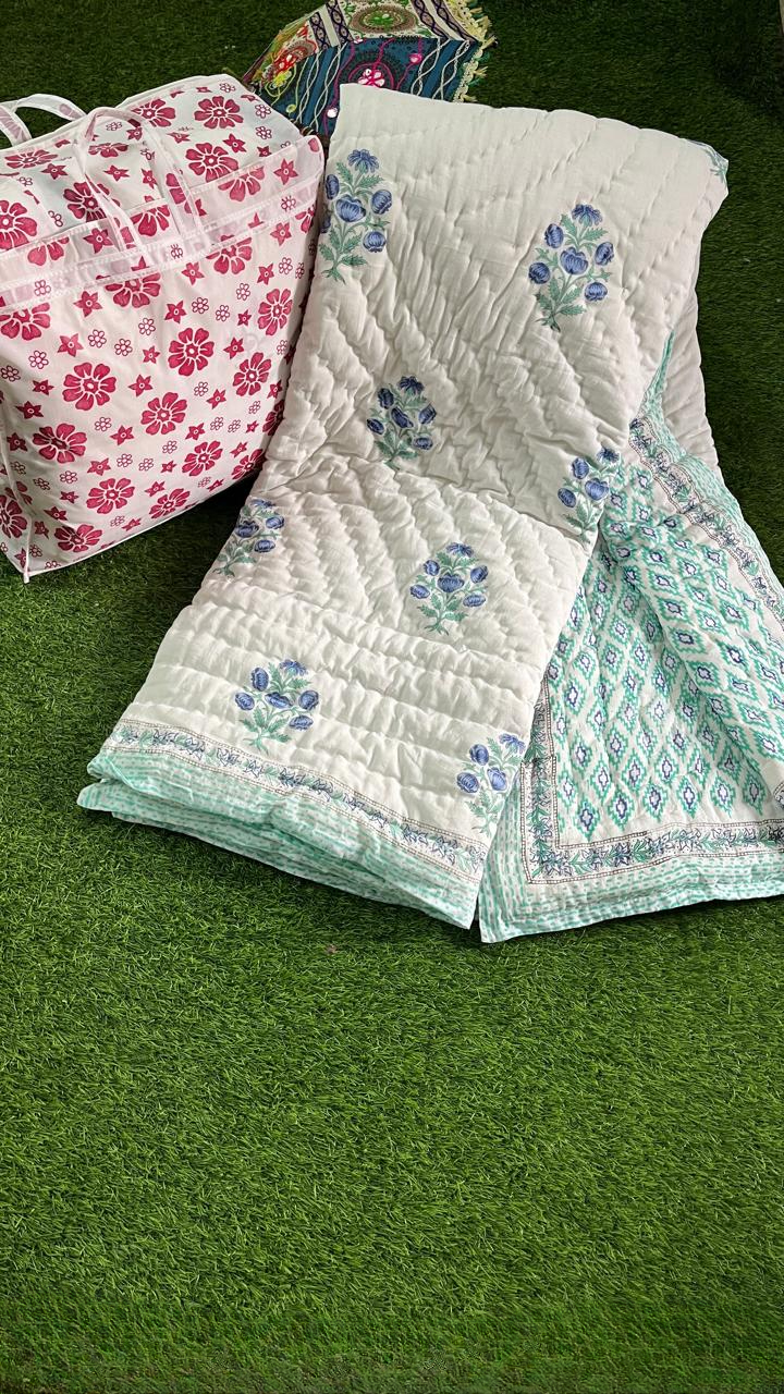 HANDBLOCK-Double Bed Rajai