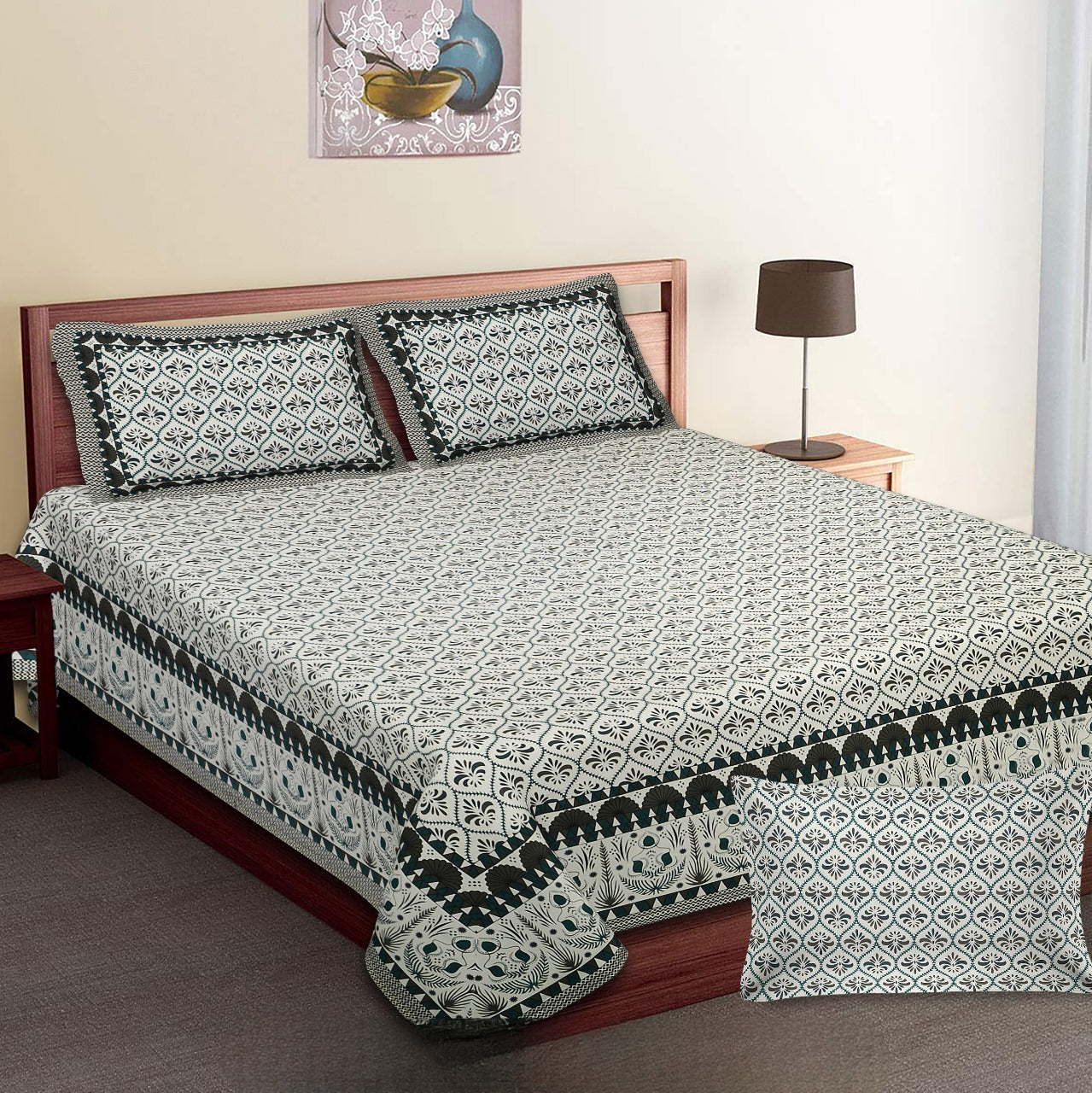 SANSKRITI-King Size Double Bedsheet