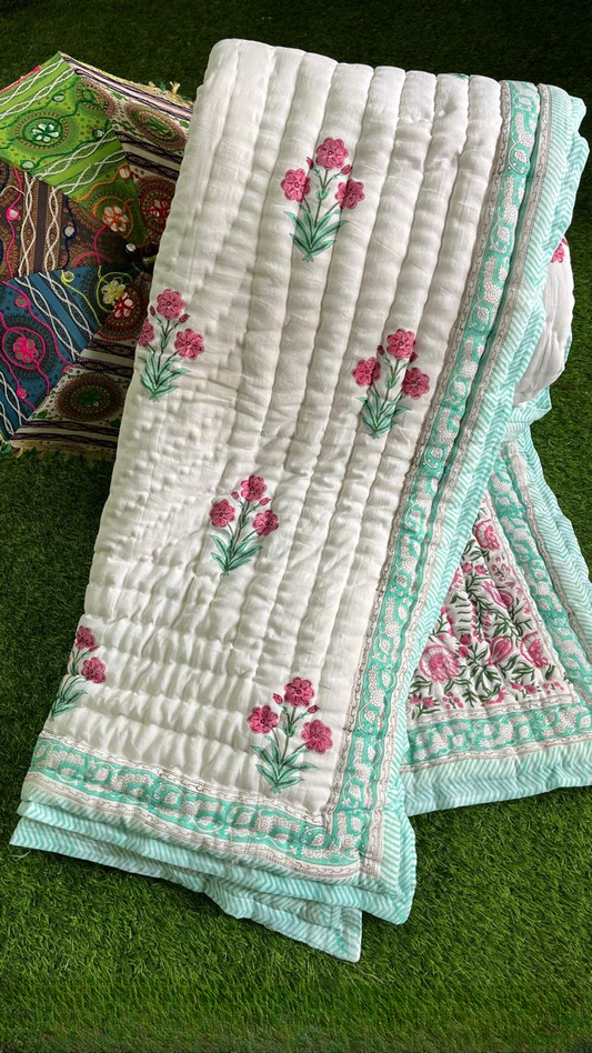 HANDBLOCK-Double Bed Rajai