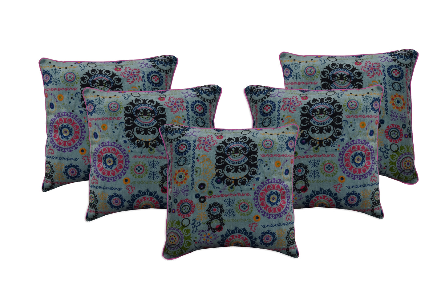 Printed Velvet Reversible Cushion Cover (Set of 5 Pcs)