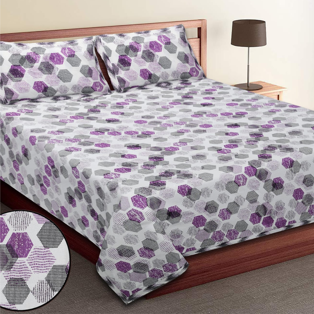 GEOMETRICAL PRINTS-King-Size Bed Sheet Set