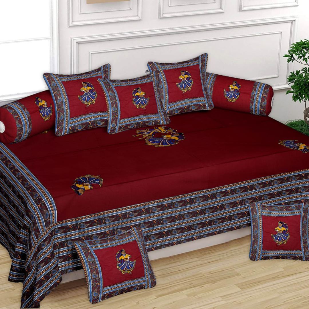 Diwan bedsheet-Patch Deewan Set