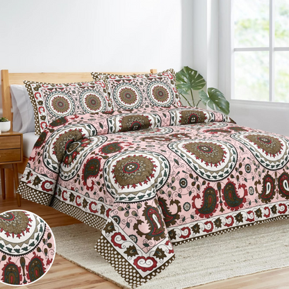 DARBAR Cotton King Printed Flat Double Bedsheet