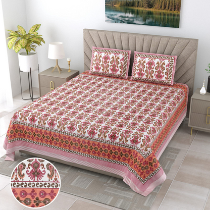 ALVEERA-Jaipuri King Size Bedsheet, Double Bed Bedsheet