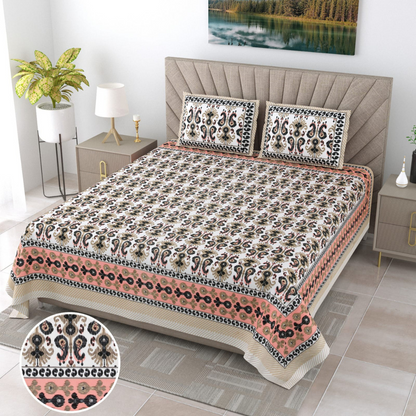 ALVEERA-Jaipuri King Size Bedsheet, Double Bed Bedsheet