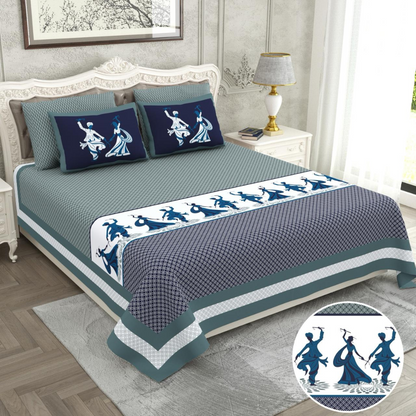 RAIDER-Divine Dance Cotton King-Size Bed Sheet Set