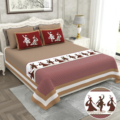 RAIDER-Divine Dance Cotton King-Size Bed Sheet Set