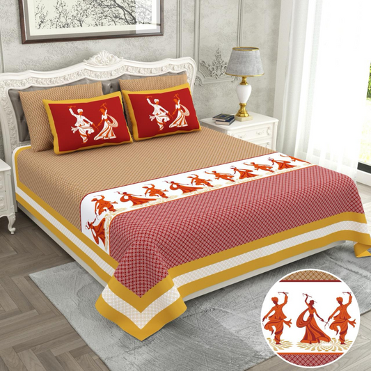 RAIDER-Divine Dance Cotton King-Size Bed Sheet Set