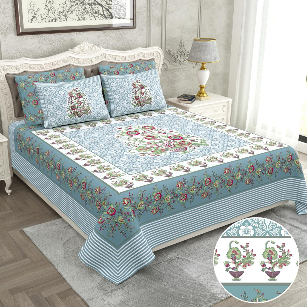 RAIDER- Gamla Garden Cotton King-Size Bed Sheet Set