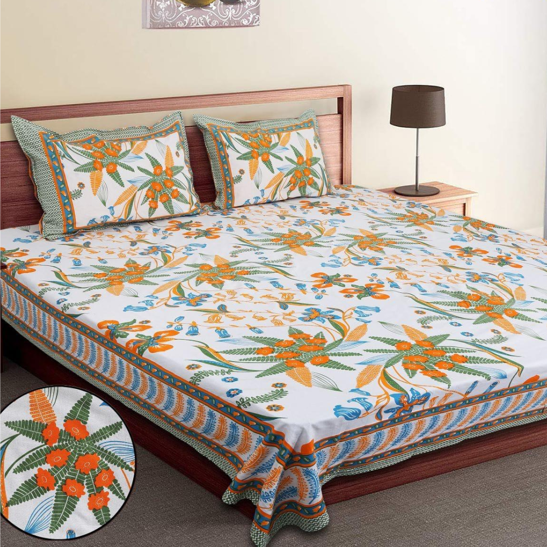 ARTISTIC-Pure Cotton King Size Double Bedsheet