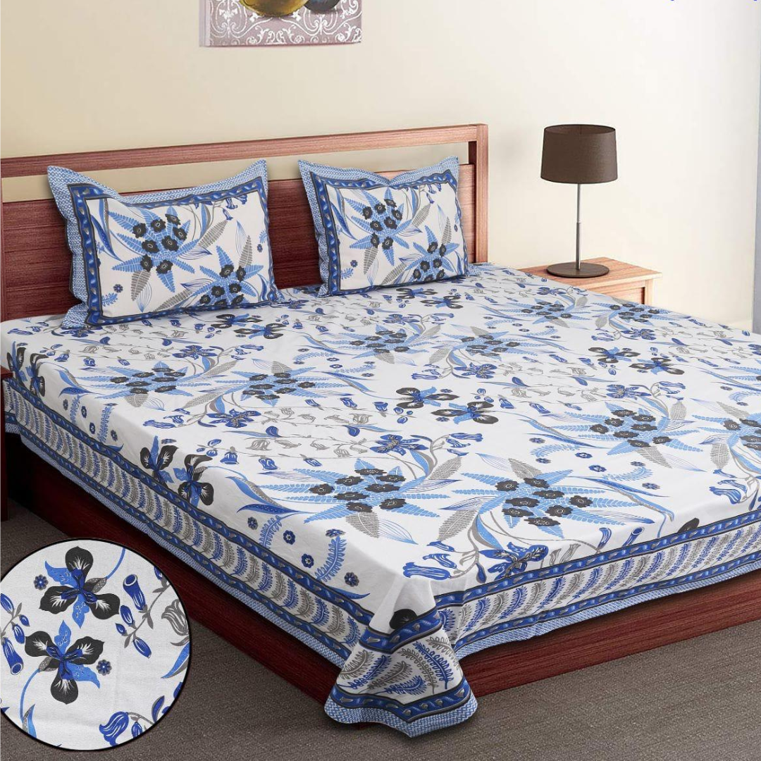 ARTISTIC-Pure Cotton King Size Double Bedsheet